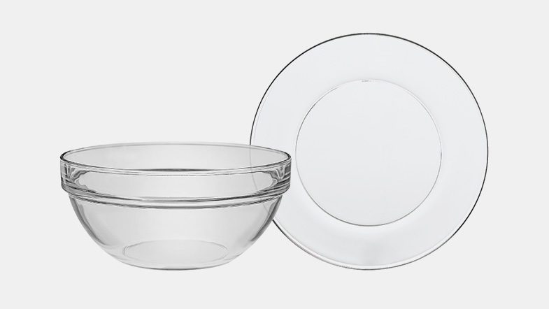 Plates bowls glass