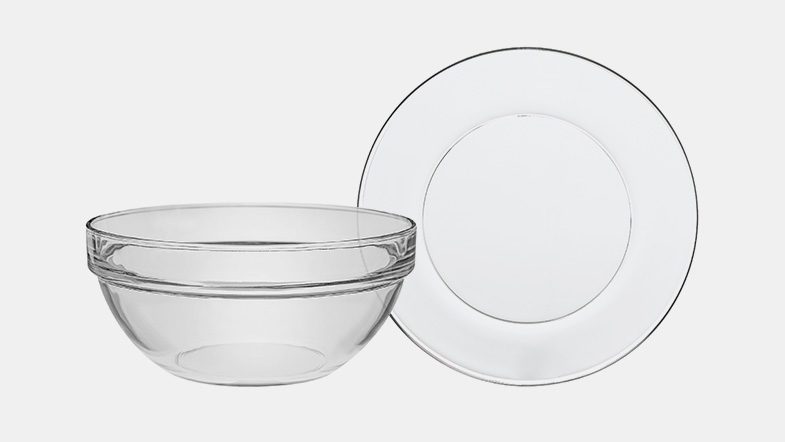 Plates bowls glass